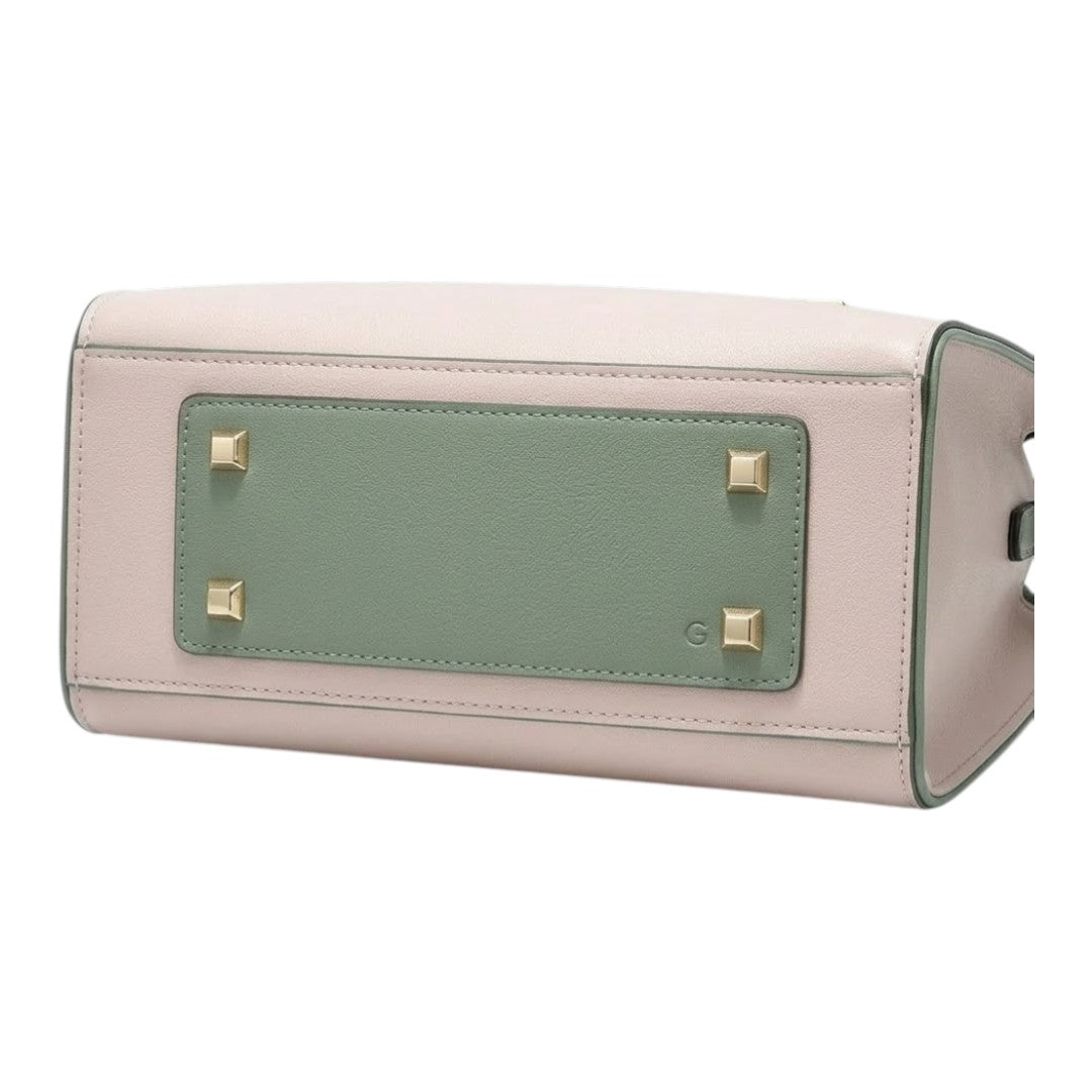 Dinix Women’s Pink & Green Color Block Tote Handbag