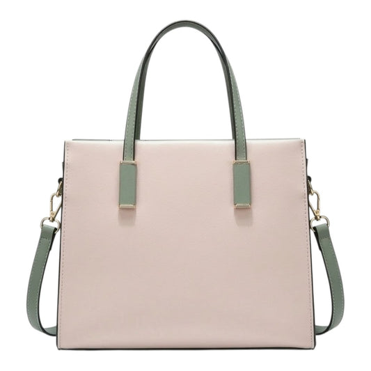 Dinix Women’s Pink & Green Color Block Tote Handbag