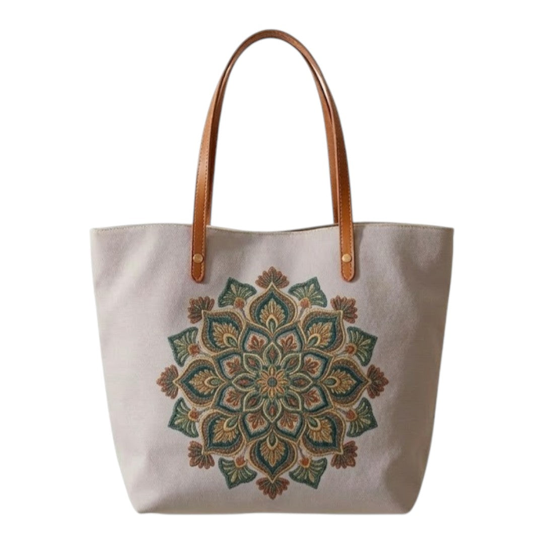 Dinix Women’s Casual Mandala Design Canvas Tote Shoulder Bag